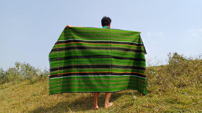 Large Thick Handwoven Black And Blue Naga Tribe Traditional Blanket,Ethnic Sofa Throw,Native Indian Cloth,Naga Tribe Shawl,Tribal Wall Decor