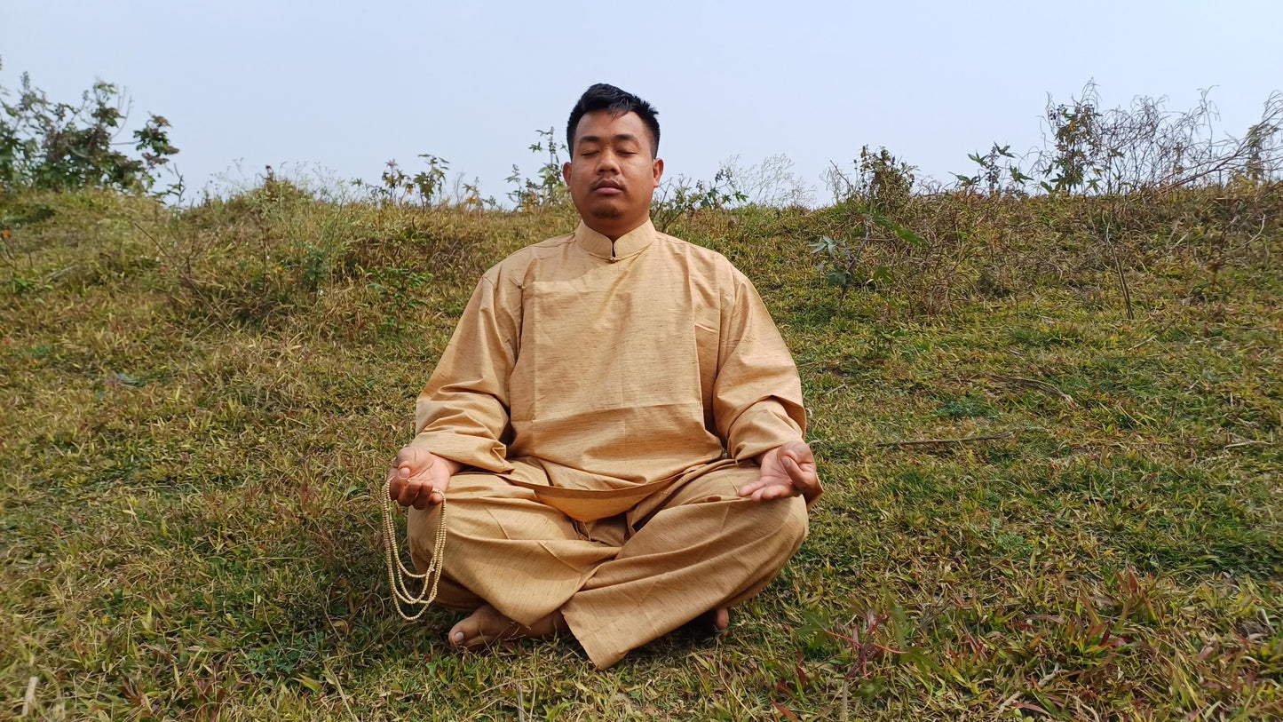 Tibetan Traditional Meditation Suit,Buddhist Prayer Cloth,Buddhist Meditation Robe,Mens Meditation Pant and Shirt,Tibetan Clothing for Men