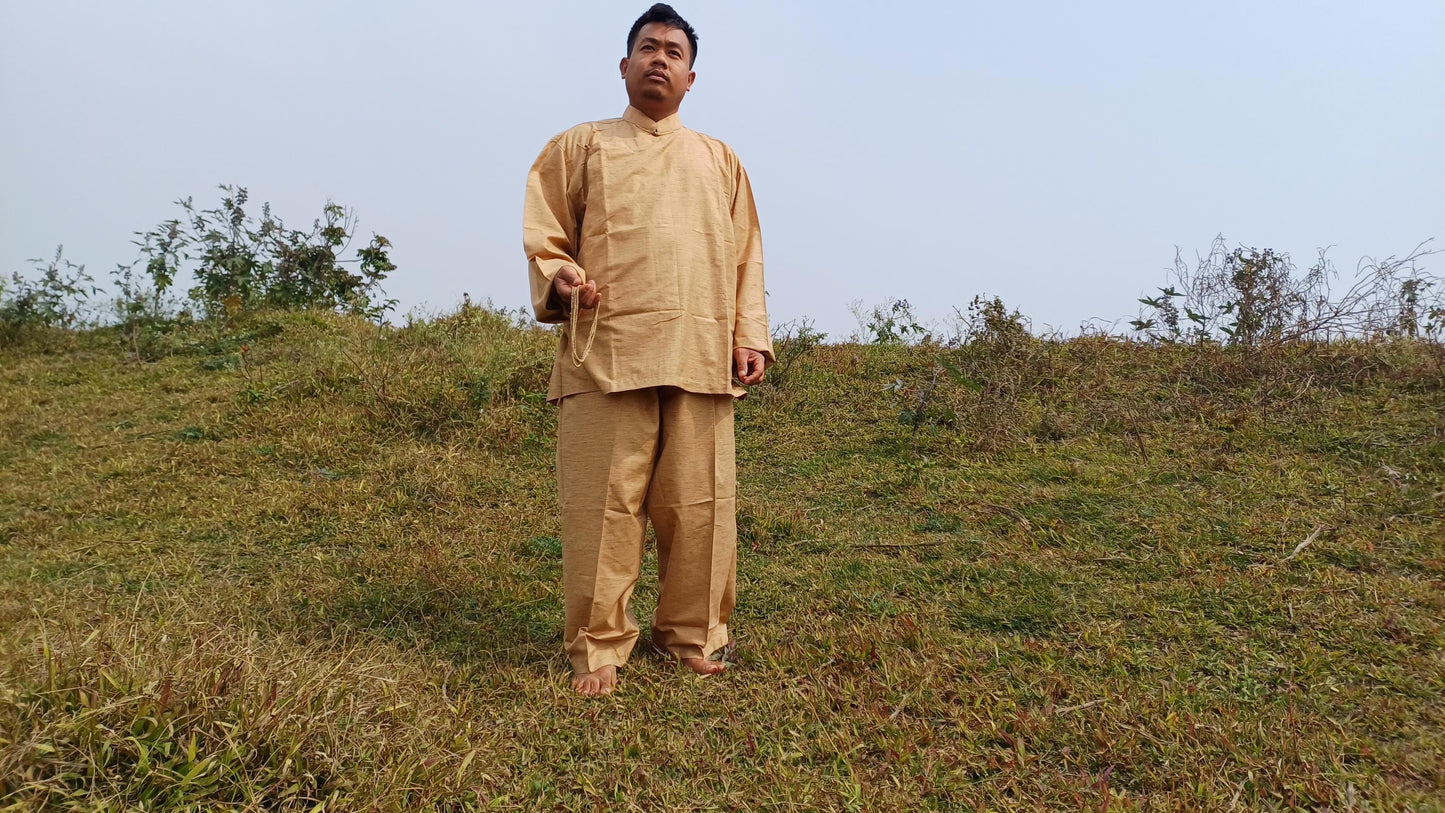 Tibetan Traditional Meditation Suit,Buddhist Prayer Cloth,Buddhist Meditation Robe,Mens Meditation Pant and Shirt,Tibetan Clothing for Men