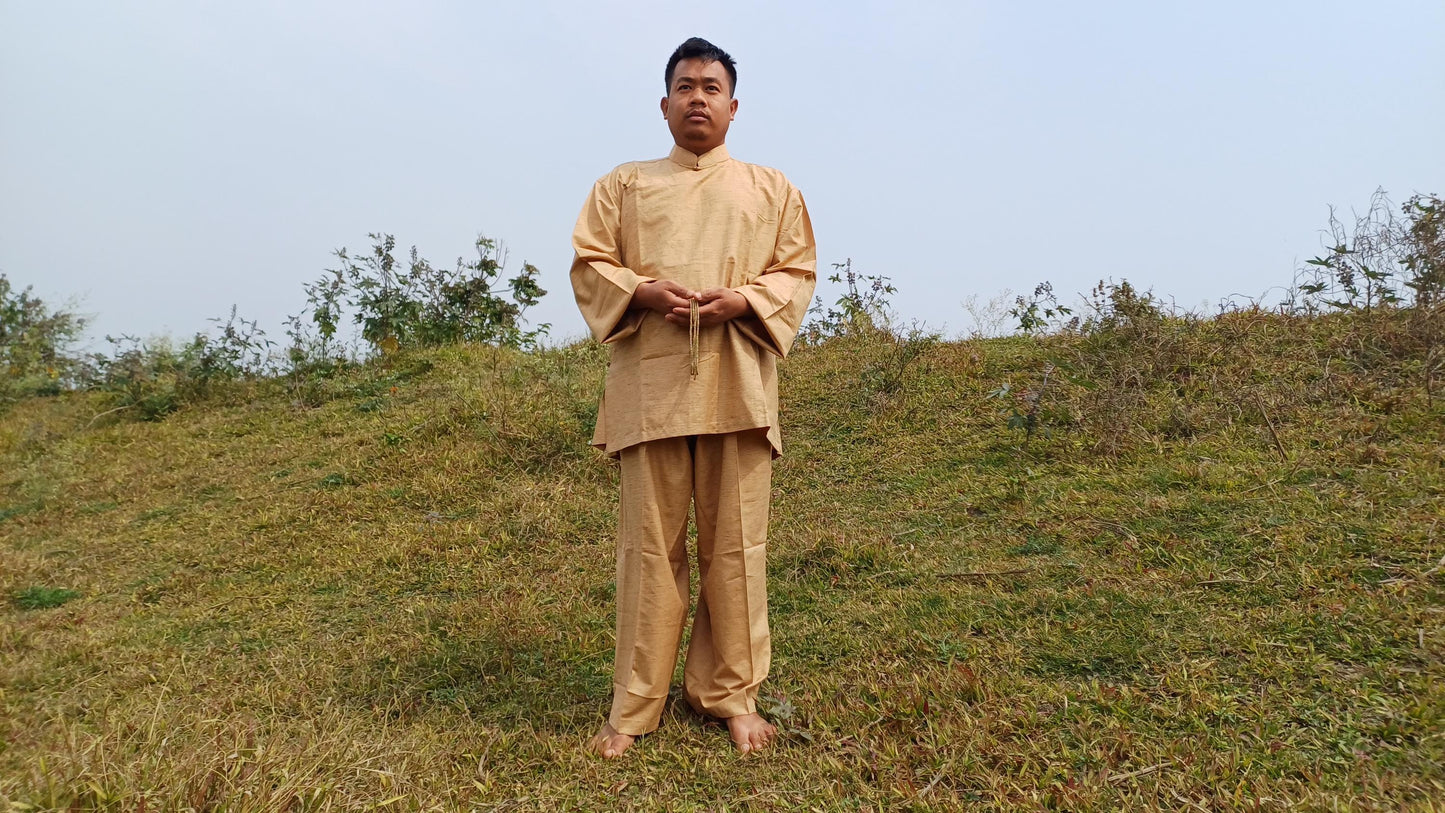 Tibetan Traditional Meditation Suit,Buddhist Prayer Cloth,Buddhist Meditation Robe,Mens Meditation Pant and Shirt,Tibetan Clothing for Men