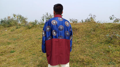 Custom-Made Tibetan Buddhist Monk Thick Cotton Brocade Meditation Jacket/Dhonka,Buddhist Monk Jacket,Monastry Style Spiritual Outerwear