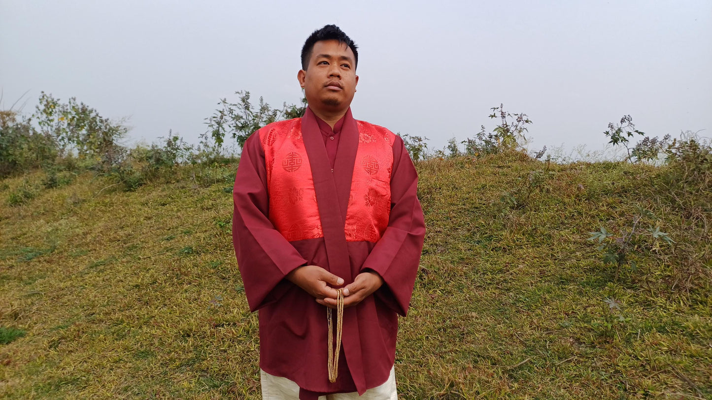 Tibetan Buddhist Monk Dhonka,Buddhist Monk Jacket ,Monastry style,Meditation Cloth,Monk Nun Jacket,Temple clothing,Spiritual fabric