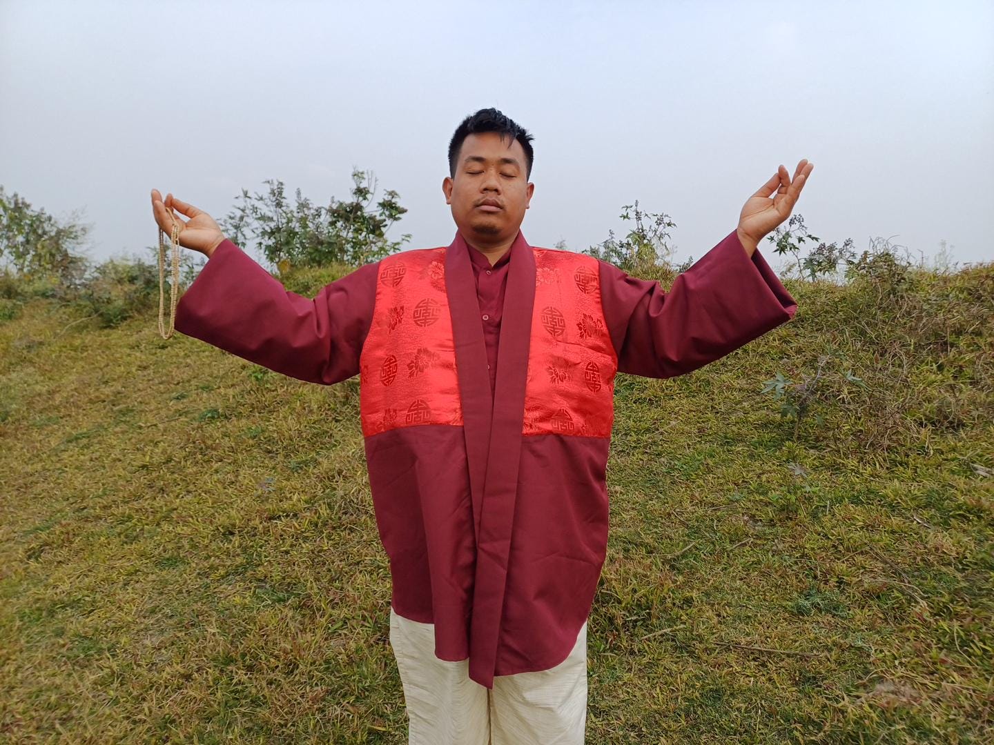 Tibetan Buddhist Monk Dhonka,Buddhist Monk Jacket ,Monastry style,Meditation Cloth,Monk Nun Jacket,Temple clothing,Spiritual fabric