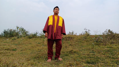 Layman Tibetan Buddhist Meditation Robe Set,Monastry Style Zen Meditation Dress Set,Temple Spiritual Costumes Clothing,Buddhist Prayer Robe