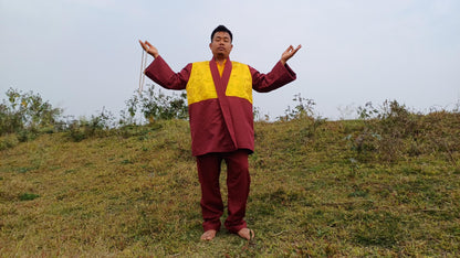 Layman Tibetan Buddhist Meditation Robe Set,Monastry Style Zen Meditation Dress Set,Temple Spiritual Costumes Clothing,Buddhist Prayer Robe