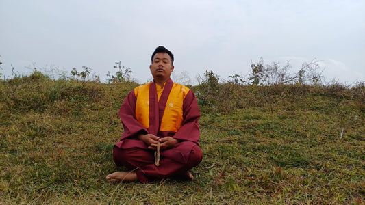 Custom-Made Pure Cotton Brocade Layman Buddhist Meditation Robe Set,Monastry Style Zen Prayer Costumes,Tibetan Spiritual Clothing