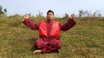 Custom-Made Cotton Layman Buddhist Meditation Robe Set,Monastry Style Buddhist Prayer Dress Set,Spiritual Zen/Temple Costumes Clothing