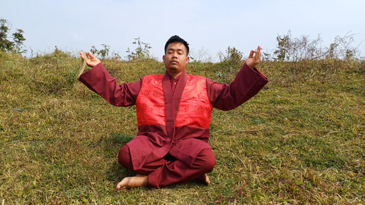 Custom-Made Cotton Layman Buddhist Meditation Robe Set,Monastry Style Buddhist Prayer Dress Set,Spiritual Zen/Temple Costumes Clothing