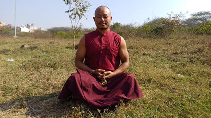 Layman Unisex Tibetan Buddhist Meditation Skirt,Tibetan Half Chuba Wrap-Around Cotton Meditation Cloth,Monastery Style Spiritual Lower Robe