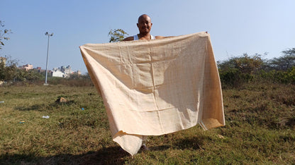 PEACE Silk X-Large Traditional Handspun/Handwoven Pure Raw Eri Silk Meditation Shawl,Oversize Non-violent Silk Wrap,Ethical Silk Prayer Zen