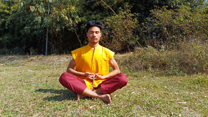 Organic Cotton Yellow Tibetan Buddhist Monk Yellow Shirt,Monk Blouse,Buddhist Monk Shirt,Nun Meditation Top,Temple clothing,Spiritual fabric
