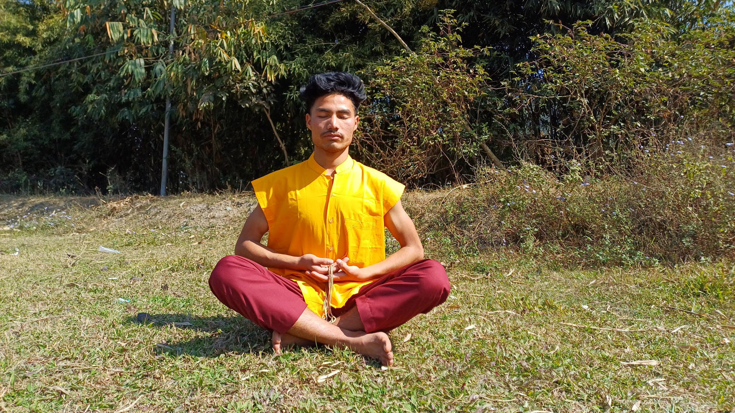 Organic Cotton Layman Tibetan Buddhist Meditation Cloth Set,Zen Spiritual Prayer Sleeveless Shirt and Pant Clothes,Tibetan Prayer Robe