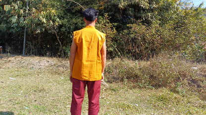 Organic Cotton Maroon Tibetan Buddhist Monk Shirt,Monk Blouse,Buddhist Monk Shirt,Nun Meditation Top,Temple clothing,Spiritual fabric