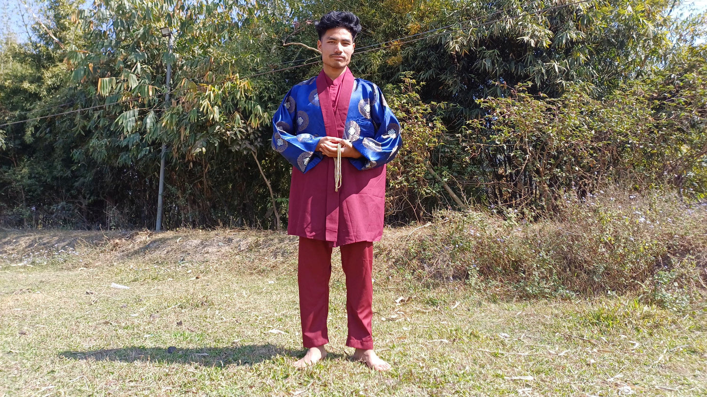 Layman Custom-Made Tibetan Buddhist Robe Set,Zen Monastry Style Spiritual Costumes,Buddhist Meditation Dress,Buddhist Meditation Clothing