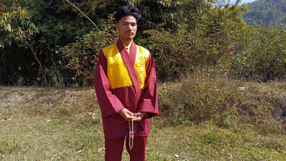Layman Tibetan Buddhist Monk Prayer Robe Set,Buddhist Monk Dress,Monastry Style Meditation Cloth,Buddhist Prayer Costume,Spiritual Clothing