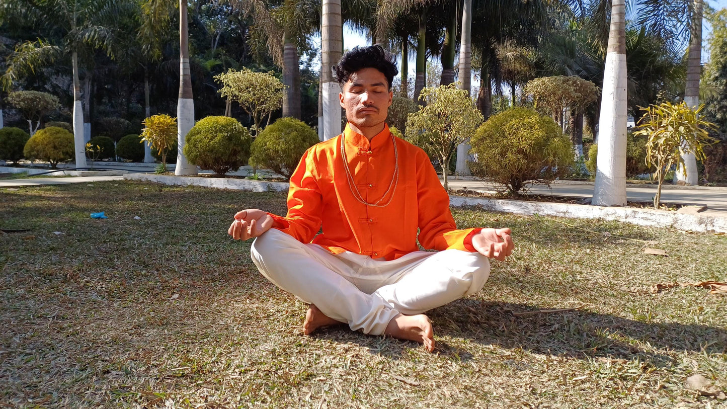 Unisex Raw Cotton Tibetan Buddhist Meditation Shirt,Tantrik Meditation Shirt,Tibetan Ethnic Shirt Chuba,Traditional Long Sleeve Yoga Shirt