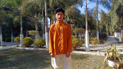 Unisex Raw Cotton Tibetan Buddhist Meditation Shirt,Tantrik Meditation Shirt,Tibetan Ethnic Shirt Chuba,Traditional Long Sleeve Yoga Shirt