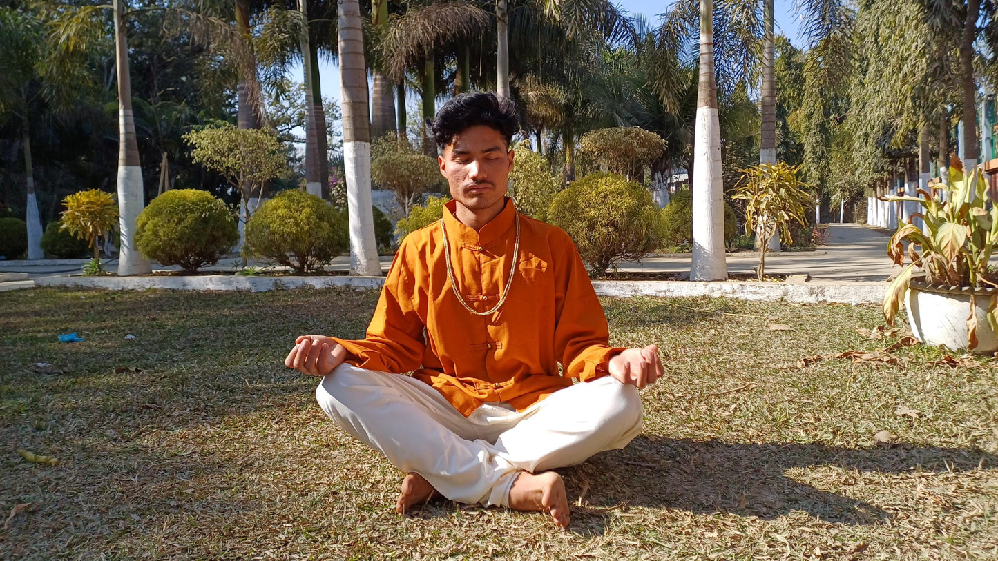 Unisex Raw Cotton Tibetan Buddhist Meditation Shirt,Tantrik Meditation Shirt,Tibetan Ethnic Shirt Chuba,Traditional Long Sleeve Yoga Shirt