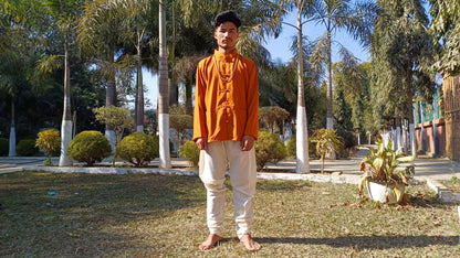 Unisex Raw Cotton Tibetan Buddhist Meditation Shirt,Tantrik Meditation Shirt,Tibetan Ethnic Shirt Chuba,Traditional Long Sleeve Yoga Shirt
