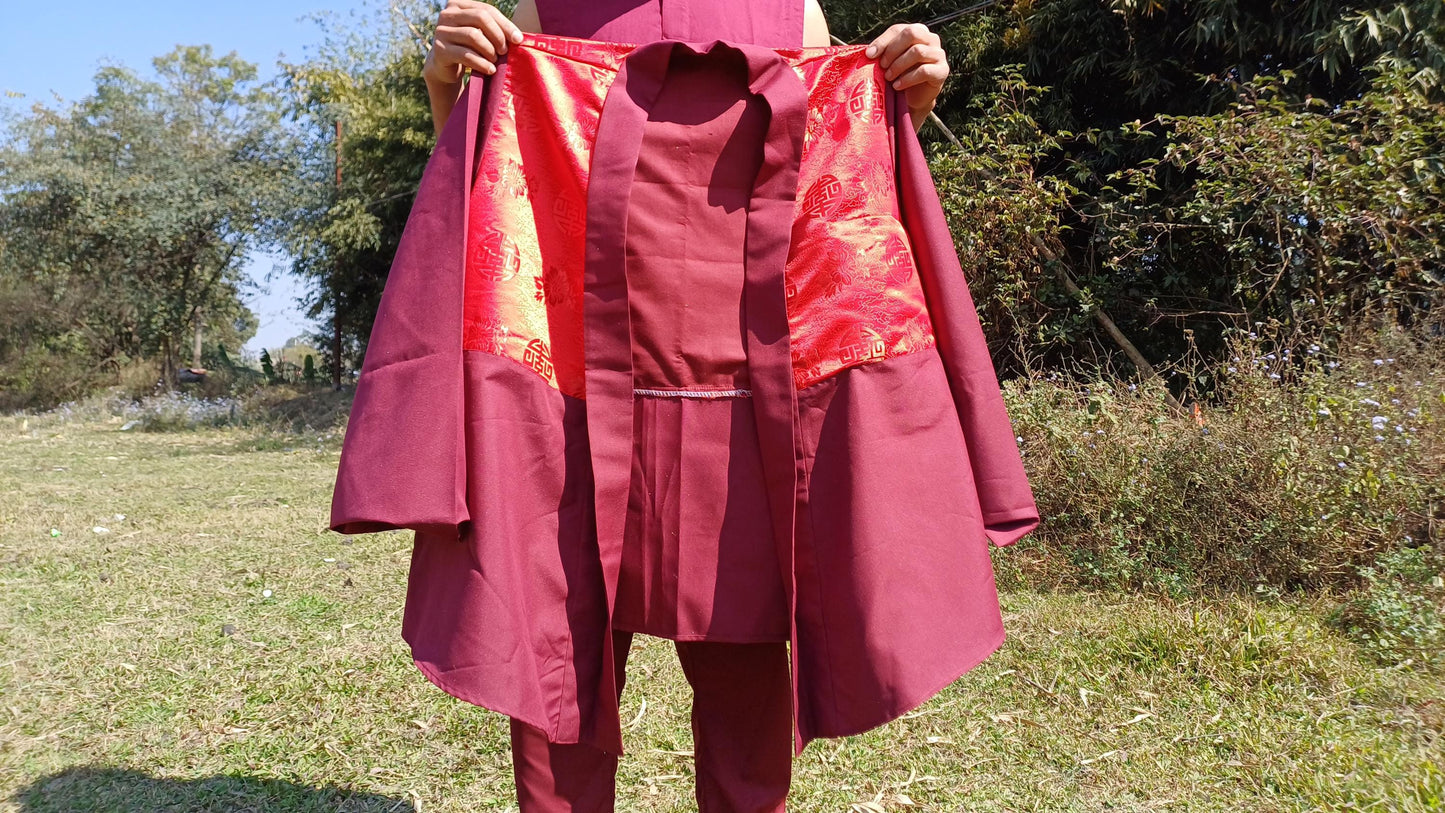 Tibetan Buddhist Monk Dhonka,Buddhist Monk Jacket ,Monastry style,Meditation Cloth,Monk Nun Jacket,Temple clothing,Spiritual fabric