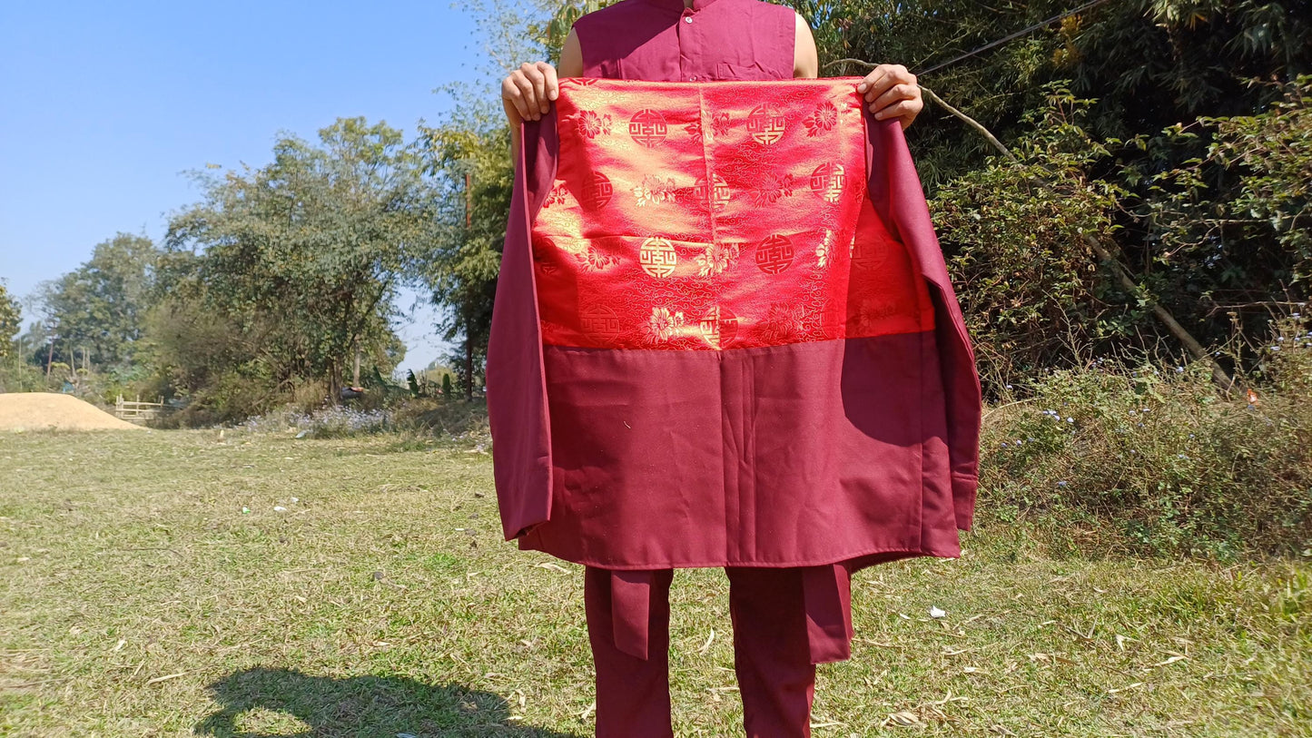 Tibetan Buddhist Monk Dhonka,Buddhist Monk Jacket ,Monastry style,Meditation Cloth,Monk Nun Jacket,Temple clothing,Spiritual fabric