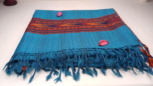 Meditation Prayer Shawl, Yoga Wrap,Ethnic Blanket,Tibetan Fabric,Winter,Tribal Celtic Embroidery,Himalayan Woolen