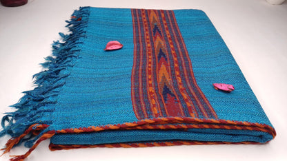 Meditation Prayer Shawl, Yoga Wrap,Ethnic Blanket,Tibetan Fabric,Winter,Tribal Celtic Embroidery,Himalayan Woolen