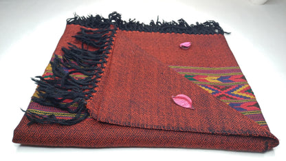 Handwoven Burgundy Pure Himalayan Sheep Wool Meditation Shawl,Himalayan Prayer Blanket,Himalayan Wool,Kullu Shawl,Handmade Indian Shawl,