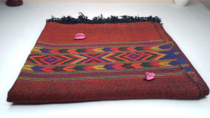 Handwoven Burgundy Pure Himalayan Sheep Wool Meditation Shawl,Himalayan Prayer Blanket,Himalayan Wool,Kullu Shawl,Handmade Indian Shawl,