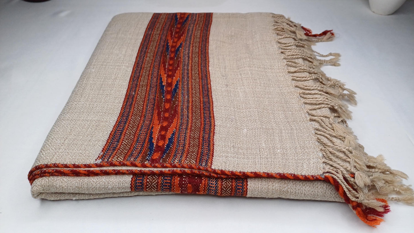 Handwoven Yak Wool Meditation Shawl, Wool Prayer Scarf,Himalayan Wool Shawl ,Yoga Blanket,Handmade Wool Shawl,Ethnic Indian  Wrap,