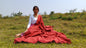 RED TARA Large Traditional Handwoven Copper Tibetan Buddhist Raw Eri Silk Meditation Shawl,Tantric Meditation Wrap,Buddhist Prayer Silk Zen