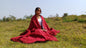MANJUSHRI Large Handwoven Organic Cotton Maroon Tibetan Buddhist Monk Meditation Shawl,Indian Cotton Tantrik Prayer Wrap,Buddhist Prayer Zen