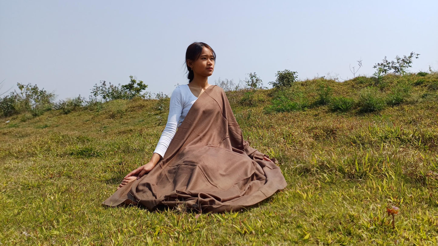 Handwoven Olive Pure Himalaya Sheep Wool Buddhist Monk Meditation Shawl,Indian Prayer Scarf,Himalayan Wool Yoga Wrap,Indian Prayer Shawl/Zen
