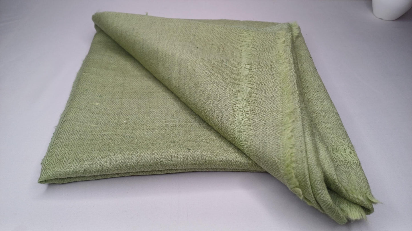 Handwoven Ethical Lime  Pure Himalayan Yak Wool Meditation Shawl,Yak Wool Prayer Scarf,Yak Wool Blanket,Ethnic Indian Yak Meditation Wrap