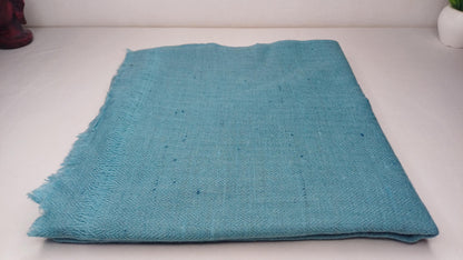 Handwoven Ethical Aqua Blue Pure Himalayan Yak Wool Meditation Shawl,YakWool Prayer Scarf,Yak Wool Blanket,Ethnic Indian Yak Meditation Wrap