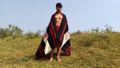 Handwoven Naga Tribes Traditional Blanket,Native Indians Shawl,Ethnic Embroidery Tribal Throw Blanket/Wrap,Tribal Home Decor,Earthy Clothing