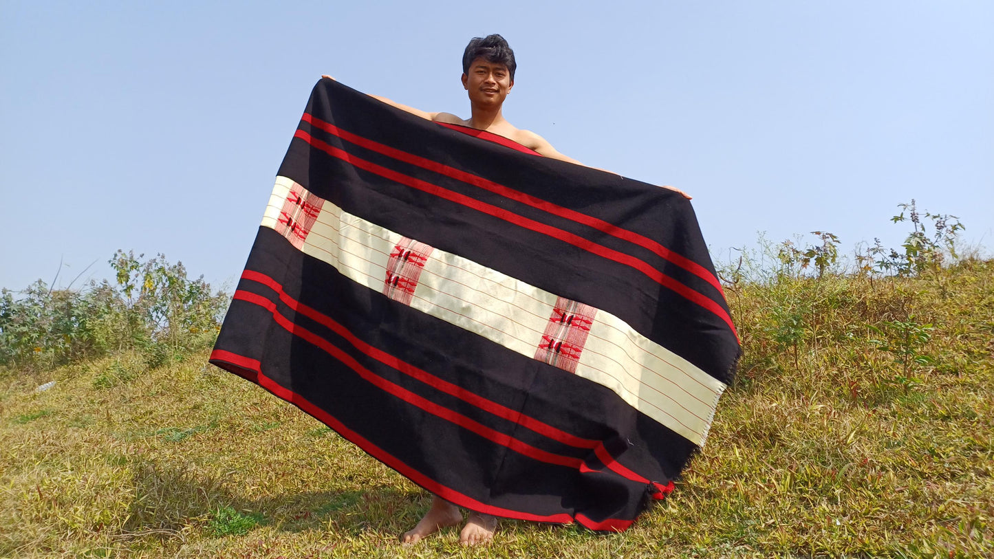 Handwoven Naga Tribes Traditional Blanket,Native Indians Shawl,Ethnic Embroidery Tribal Throw Blanket/Wrap,Tribal Home Decor,Earthy Clothing