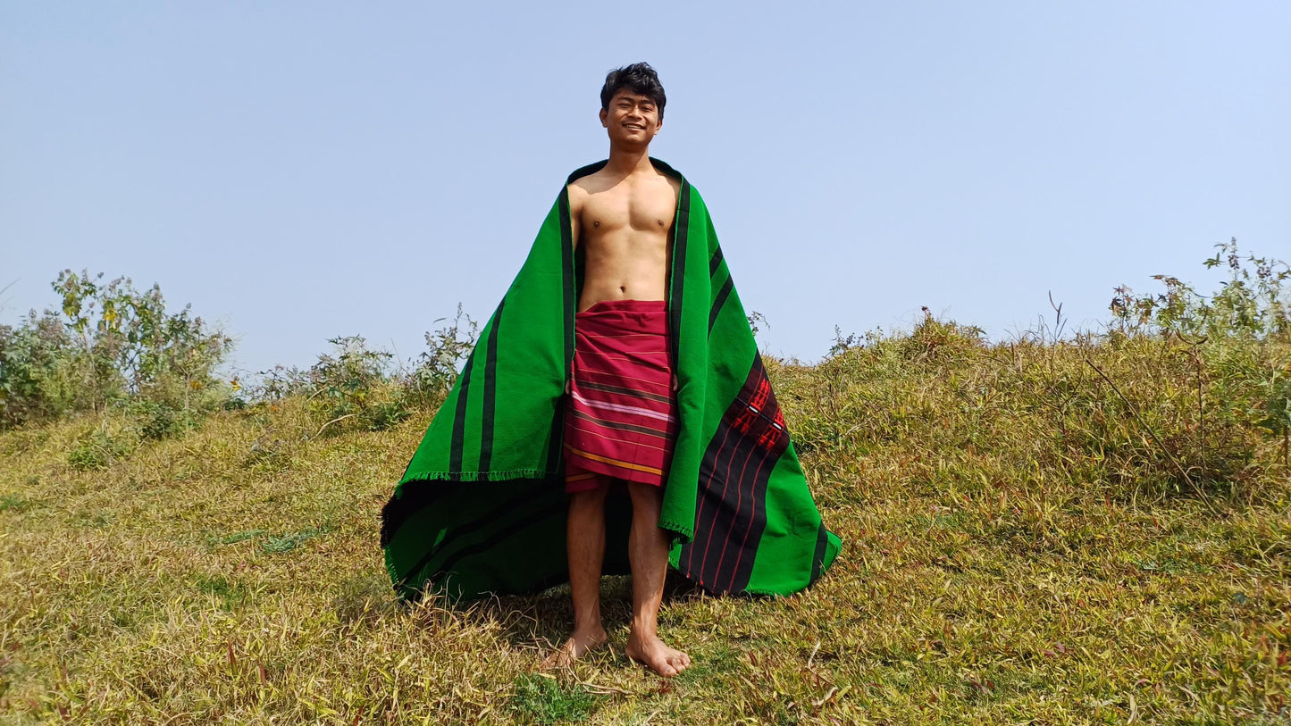 Handwoven Naga Tribes Traditional Blanket,Native Indians Shawl,Ethnic Embroidery Tribal Throw Blanket/Wrap,Tribal Home Decor,Earthy Clothing