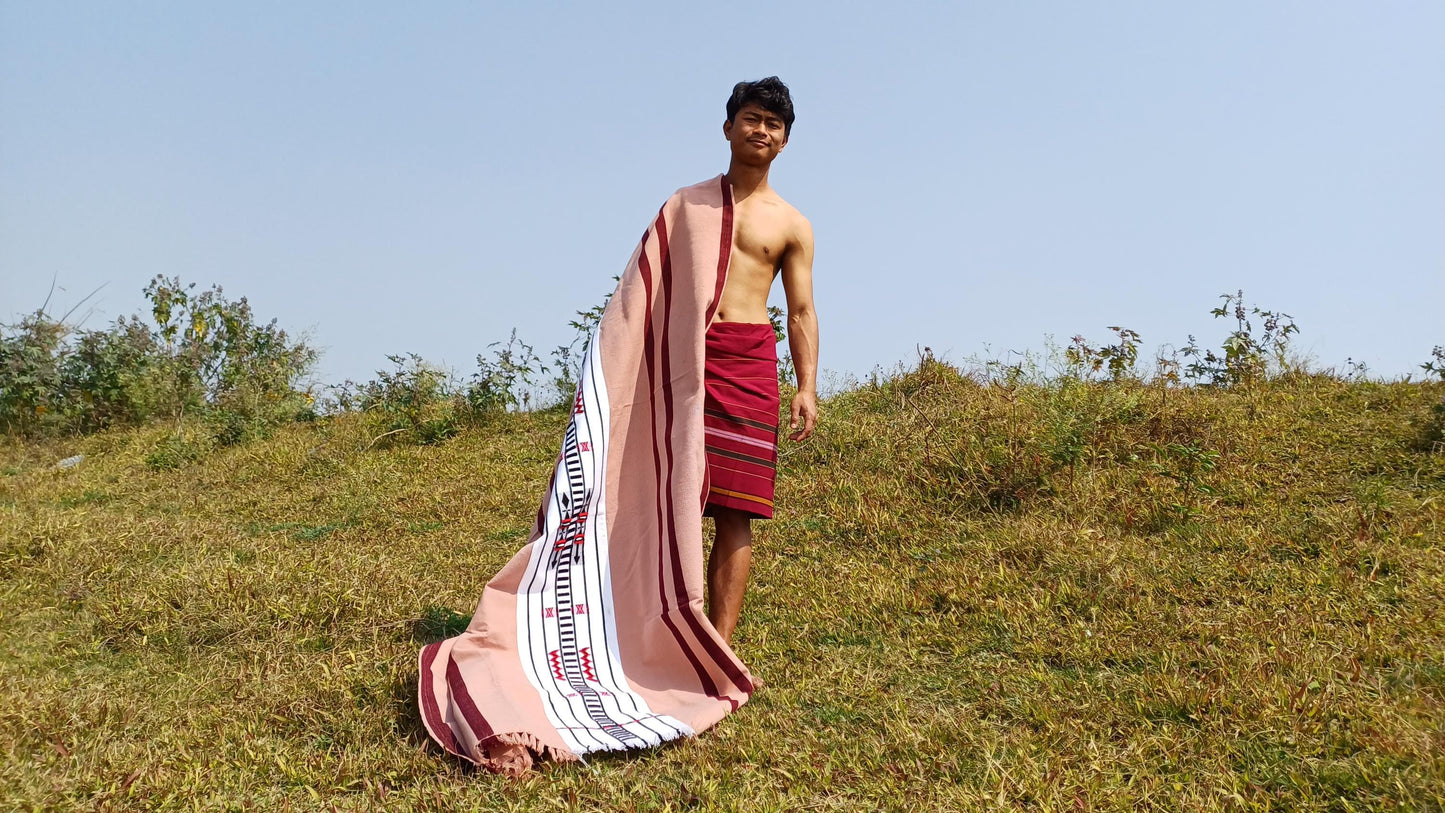 Handwoven Naga Tribes Traditional Blanket,Native Indians Shawl,Ethnic Embroidery Tribal Throw Blanket/Wrap,Tribal Home Decor,Earthy Clothing