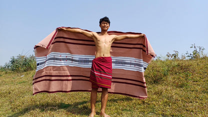 Handwoven Naga Tribes Traditional Blanket,Native Indians Shawl,Ethnic Embroidery Tribal Throw Blanket/Wrap,Tribal Home Decor,Earthy Clothing