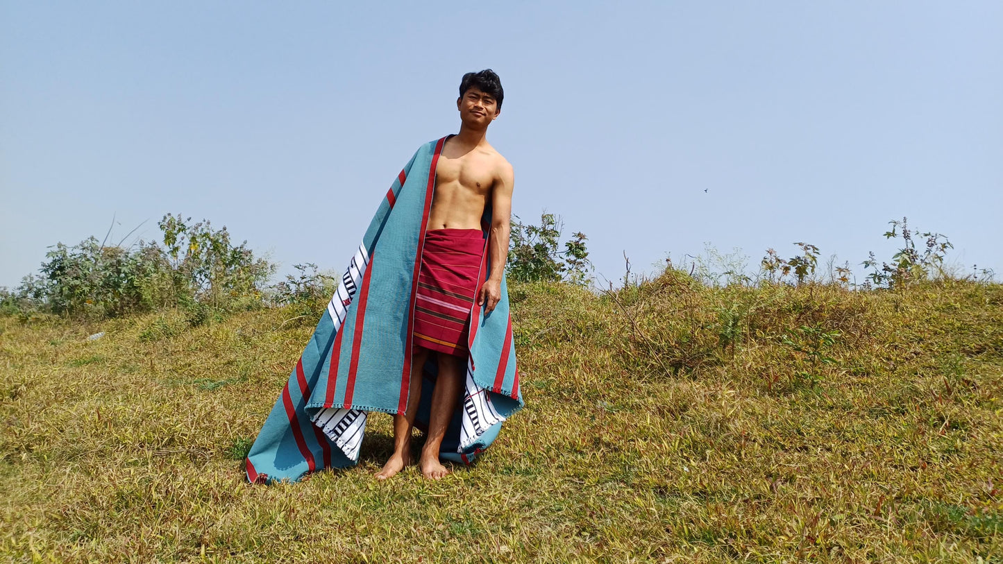 Handwoven Naga Tribes Traditional Blanket,Native Indians Shawl,Ethnic Embroidery Tribal Throw Blanket/Wrap,Tribal Home Decor,Earthy Clothing