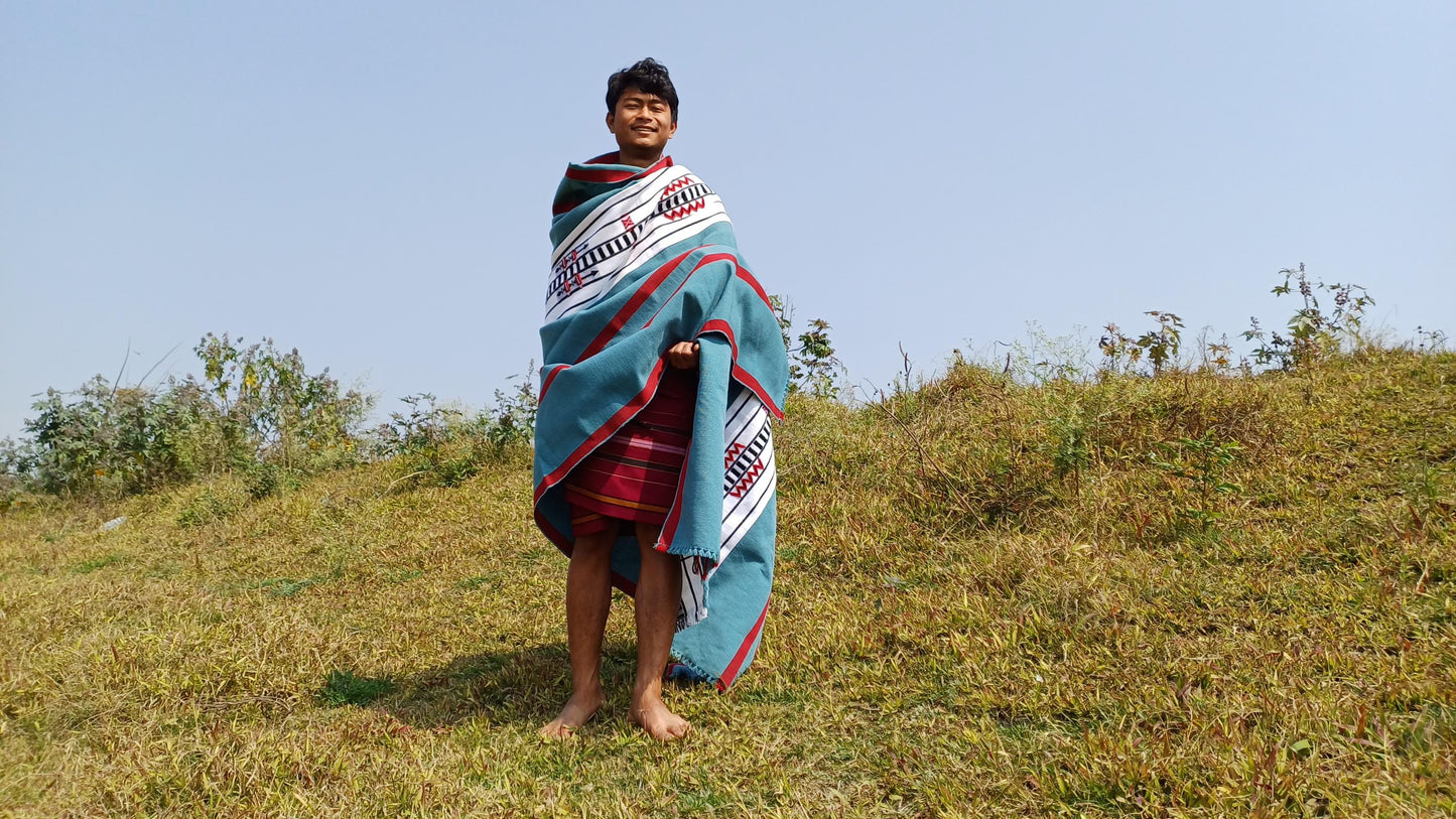 Handwoven Naga Tribes Traditional Blanket,Native Indians Shawl,Ethnic Embroidery Tribal Throw Blanket/Wrap,Tribal Home Decor,Earthy Clothing