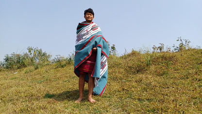Handwoven Naga Tribes Traditional Blanket,Native Indians Shawl,Ethnic Embroidery Tribal Throw Blanket/Wrap,Tribal Home Decor,Earthy Clothing