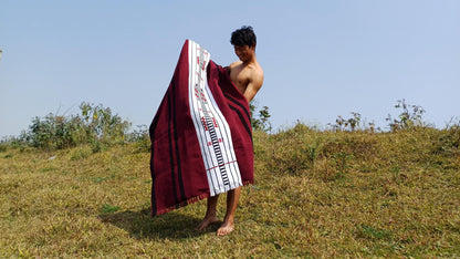 Handwoven Naga Tribes Traditional Blanket,Native Indians Shawl,Ethnic Embroidery Tribal Throw Blanket/Wrap,Tribal Home Decor,Earthy Clothing