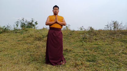 Layman Unisex Cotton Tibetan Buddhist Monk Meditation Robe Set,Monastery Style Spiritual Cloth Set,Zen Prayer Sleeveless Shirt /Wrap/Shawl