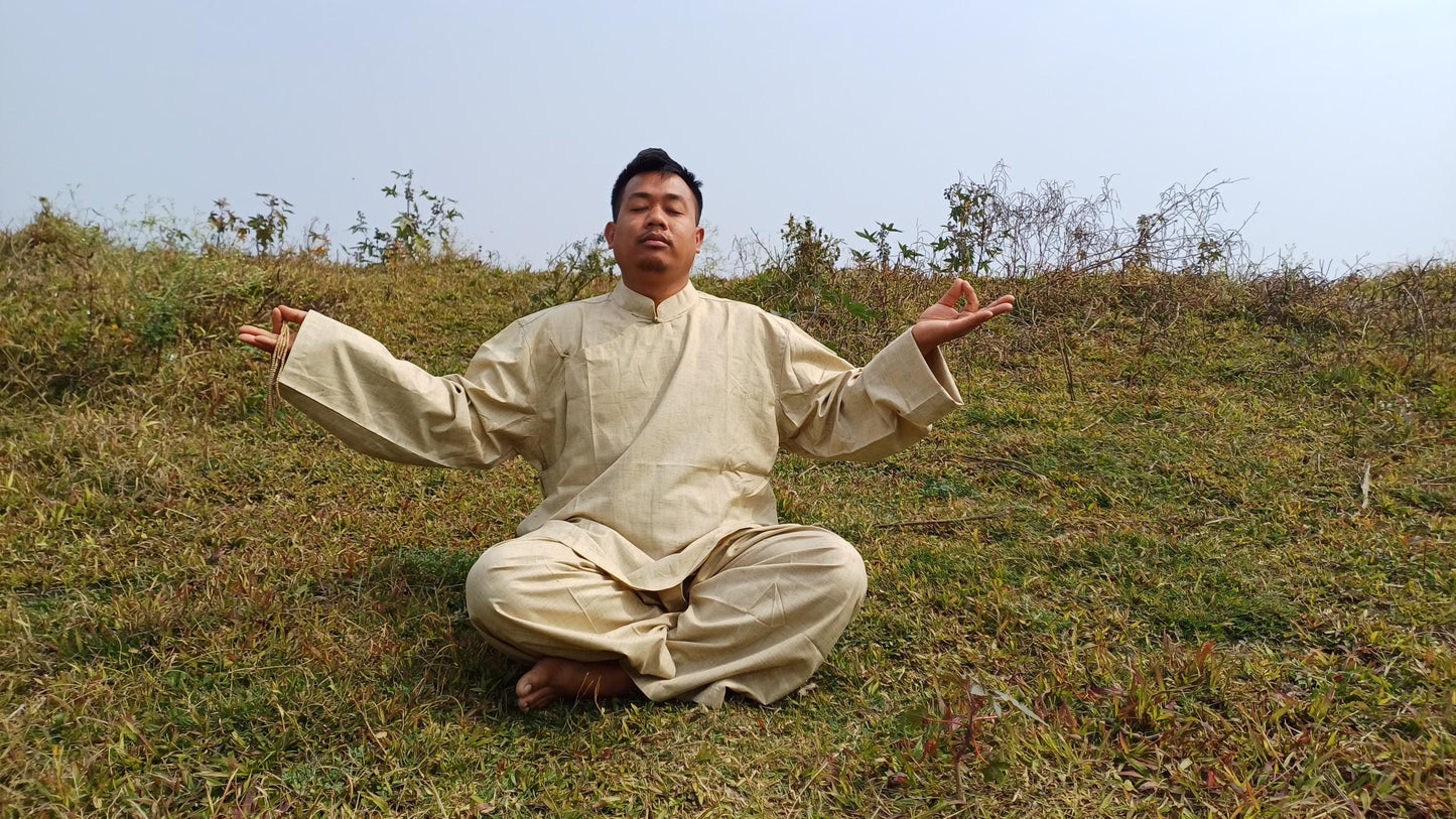 Tibetan Traditional Meditation Suit,Buddhist Meditation Robe,Meditation Pant and Shirt for Men,Tibetan Clothing for Men,Tibetan Prayer Robe