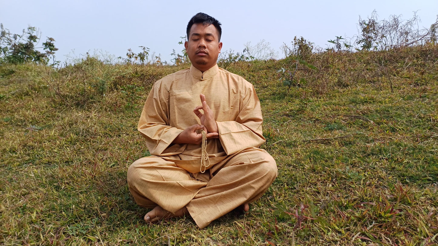 Tibetan Traditional Meditation Suit,Buddhist Prayer Cloth,Buddhist Meditation Robe,Mens Meditation Pant and Shirt,Tibetan Clothing for Men