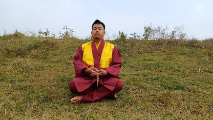 Layman Tibetan Buddhist Meditation Robe Set,Monastry Style Zen Meditation Dress Set,Temple Spiritual Costumes Clothing,Buddhist Prayer Robe