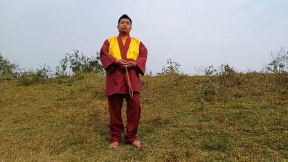 Layman Tibetan Buddhist Meditation Robe Set,Monastry Style Zen Meditation Dress Set,Temple Spiritual Costumes Clothing,Buddhist Prayer Robe