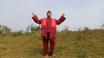 Custom-Made Cotton Layman Buddhist Meditation Robe Set,Monastry Style Buddhist Prayer Dress Set,Spiritual Zen/Temple Costumes Clothing